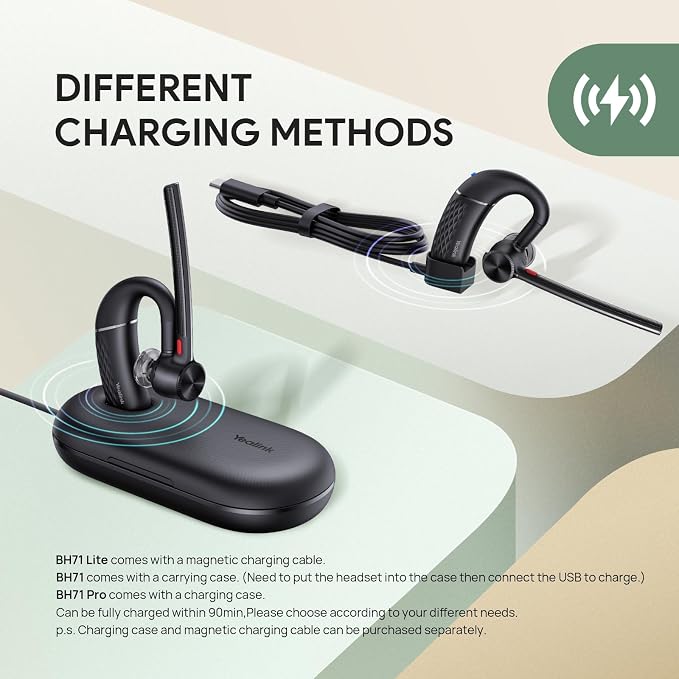 Yealink BH71 Lite Bluetooth Headset, Wireless Earpiece - Image 8