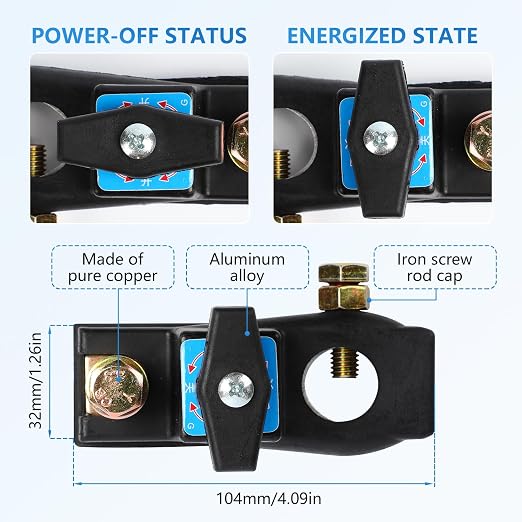 Battery Disconnect Switch, Heavy Duty Battery Shut Off Switch, High Current - Image 5