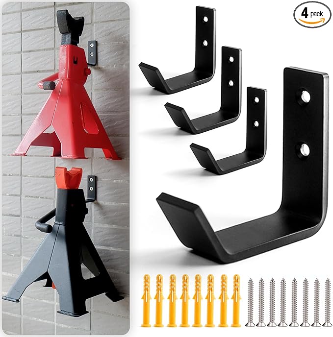 4 Packs Jack Stands Wall Mount Organizer, Heavy Duty Stainless Steel Holder by Aucuqu
