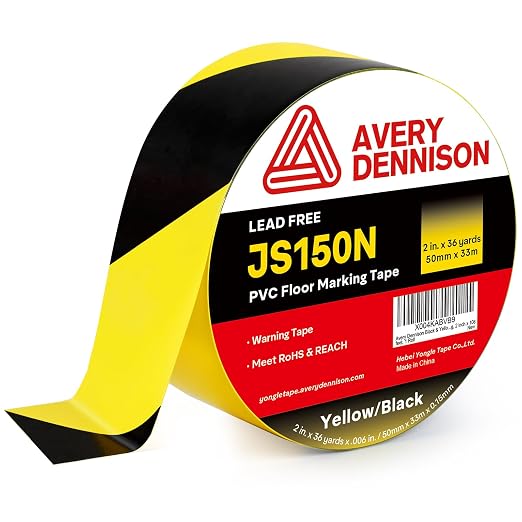 Floor Marking Tape, 2 INx108 FT Strong Adhesive Caution Tape, High Durability by AVERYDENNISON