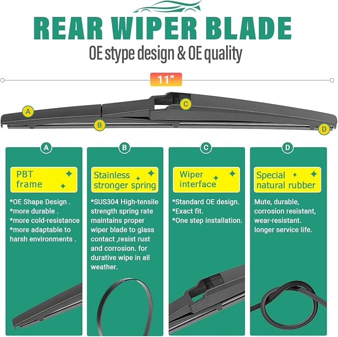 18" 18" 11" Windshield Wiper Blades Replacement - Image 4