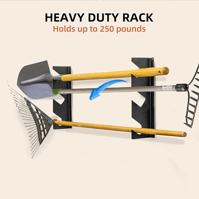 CZWL&HG Heavy-Duty Garden Tool Organizer Wall Mount – Garage Wall Storage Rack - Image 7