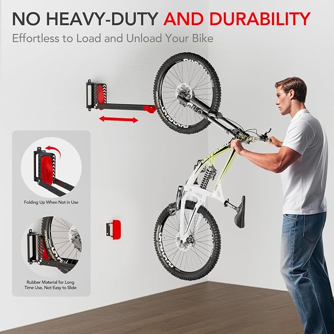 Swivel Bike Rack Wall Mount, Bike Hangers - Image 3