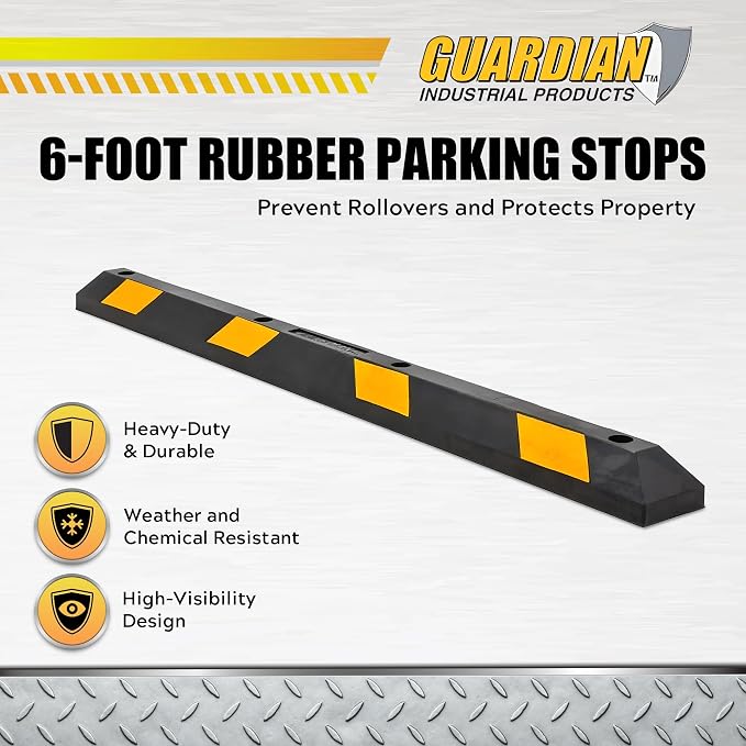 Guardian Parking Stop, 6 Foot Long Rubber Curb - Image 2