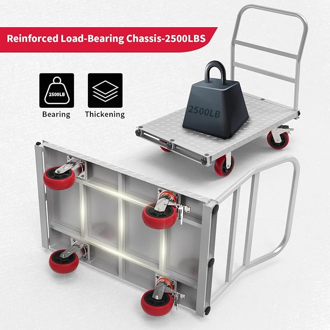 2IN1 Steel Panel Truck Cart, Lumber Cart Drywall Dolly，2500LBS Heavy Duty - Image 6