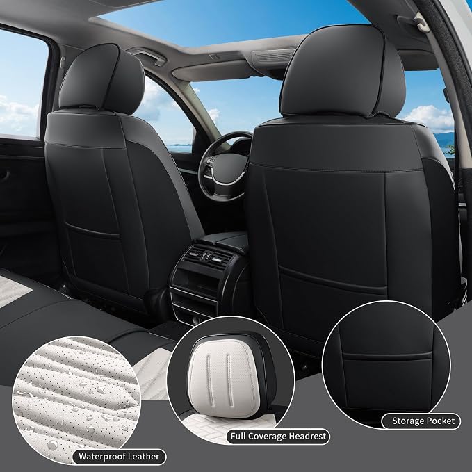 Car Seat Covers Full Set, Leather Seat Covers - Image 6