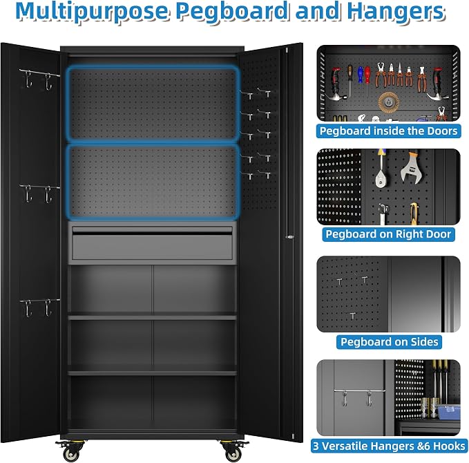 71" H Metal Garage Storage Cabinet - Image 4