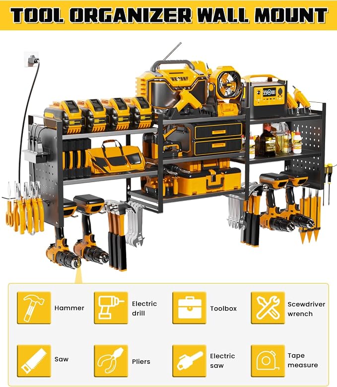 Heavy-Duty 48" Wall Mount Power Tool Organizer - Image 4