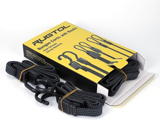 Bungee Cords with Hooks Heavy Duty, Flat Adjustable Bungee Cords with Hooks 40 - Image 6