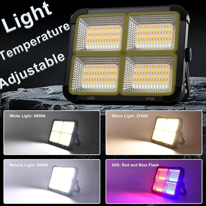 Portable LED Work Solar Light 100W 16500mAh 10000 LM - Image 3