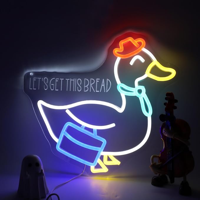 Let's Get This Bread Duck Office Neon Sign by ASONGLIFE