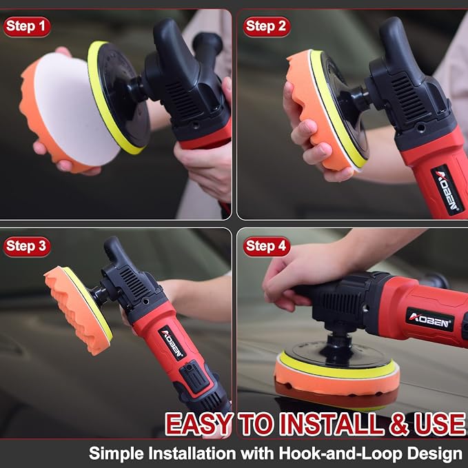 AOBEN 6/7 inch Buffer Polisher, Rotary Car Buffer, 1600W Car Polisher Waxer Kit - Image 6