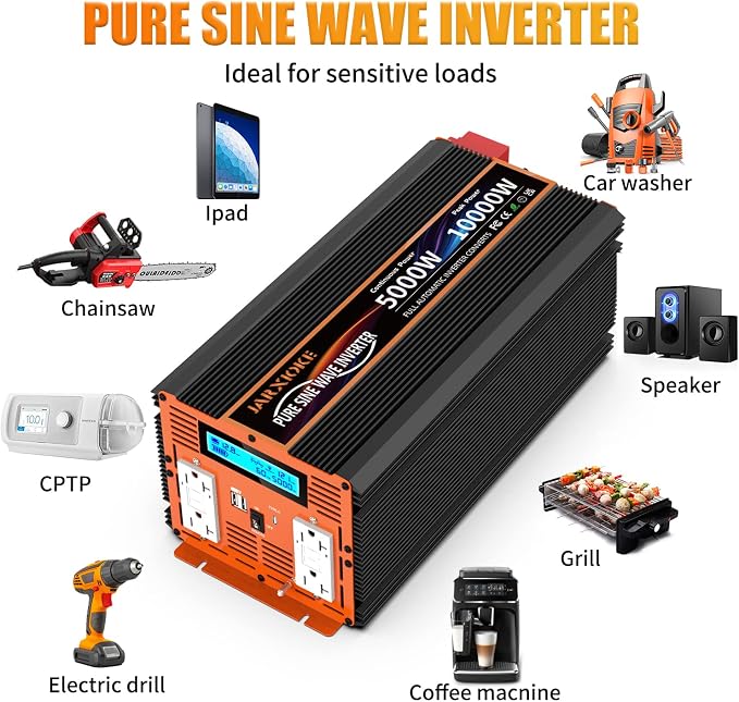 5000W Pure Sine Wave Power Inverter 12V DC to 110V 120V Converter - Image 5