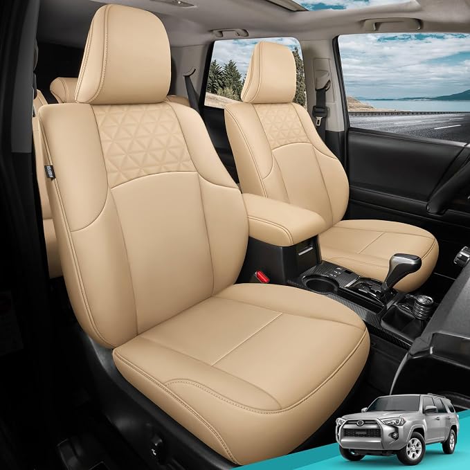 Seat Covers for Toyota 4Runner 2011-2024, Faux Leather Car Seat Cover Full Set by FEINEPRO
