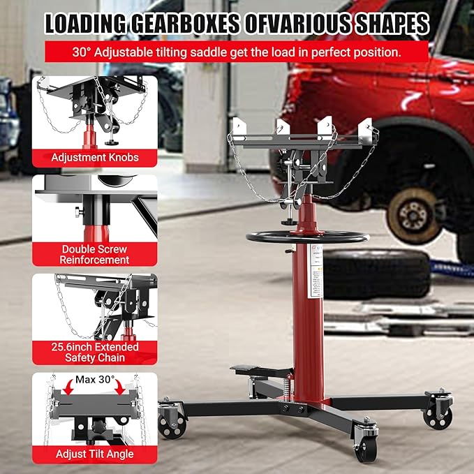 Garvee 1322lbs Transmission Jack, Hydraulic Telescoping Transmission Jacks - Image 4