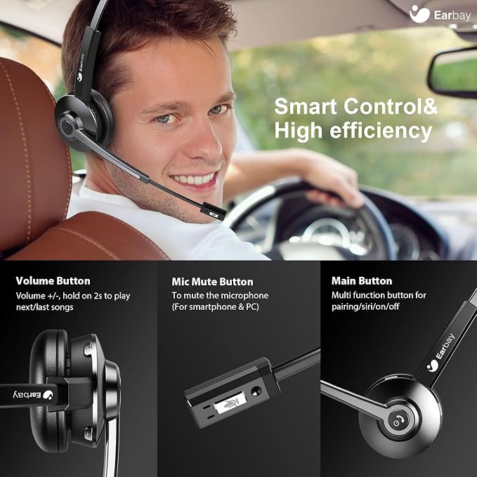 Earbay Trucker Bluetooth Headset, Wireless Headphones - Image 5
