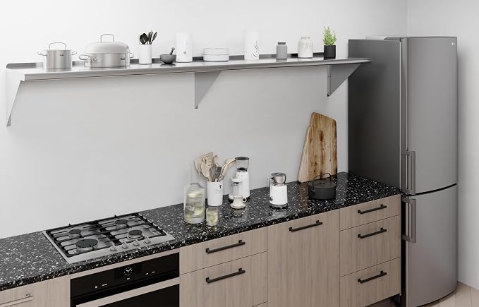 AmGood 96" Long X 18" Deep Stainless Steel Wall Shelf | NSF Certified | - Image 7