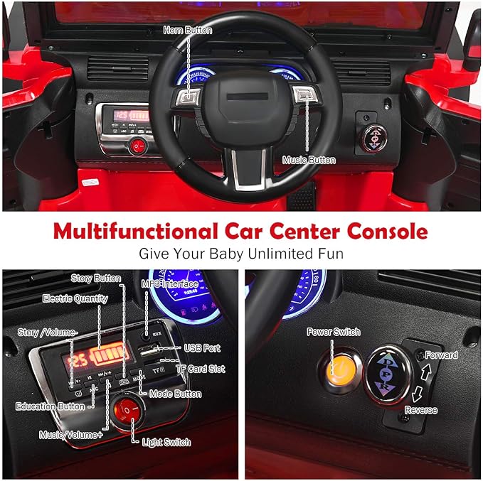 Costzon Ride on Car, 12V Battery Powered Electric Vehicle w/Parent Remote - Image 2