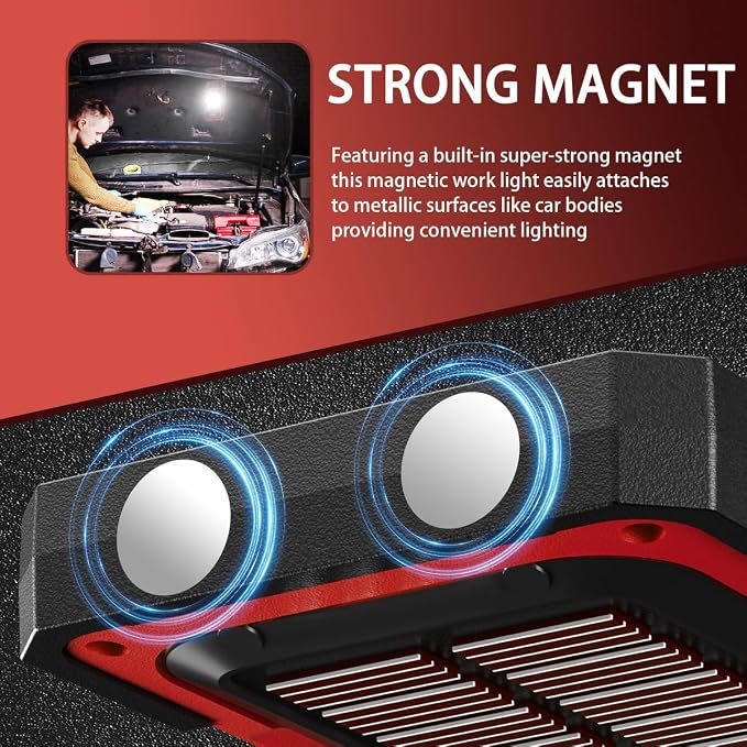 WARSUN Rechargeable Portable Magnetic Work Light, LED Flood Light Waterproof - Image 5