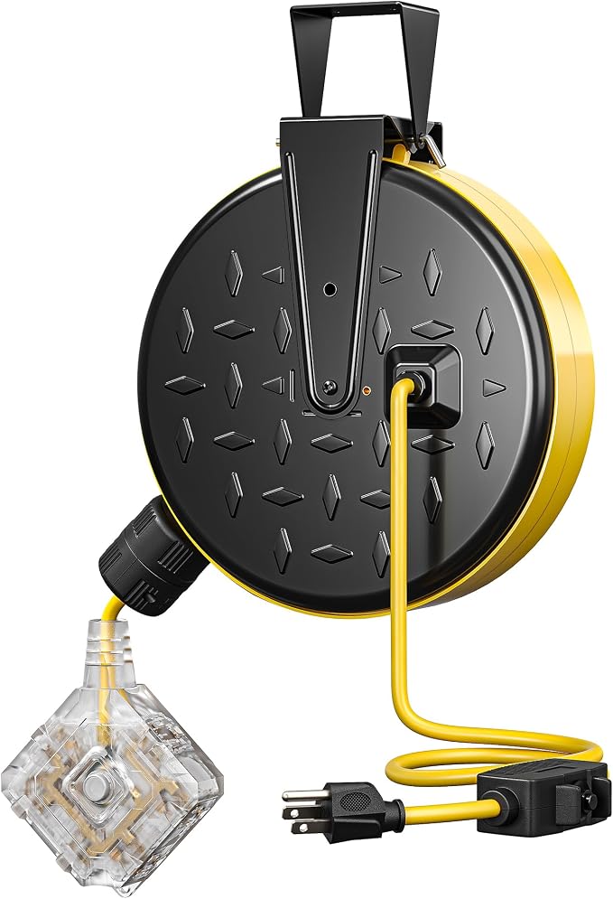 DEWENWILS 30 Ft Retractable Extension Cord Reel, Ceiling/Wall Mount 16/3 Gauge by DEWENWILS