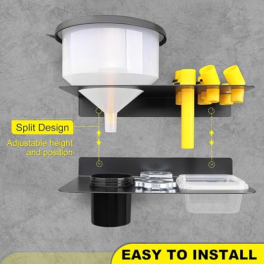 Coolant Funnel Kit Holder Storage Rack Includes 2 Plastic Removable Drip Cups - Image 5