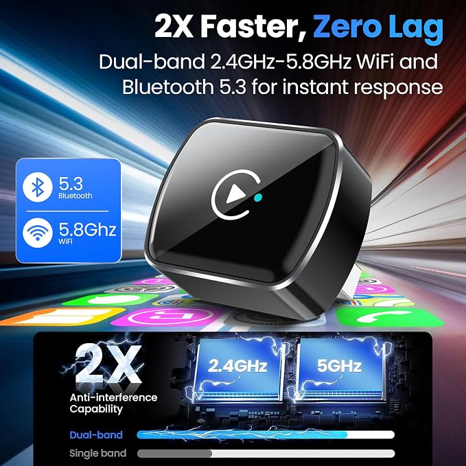 Wireless CarPlay Adapter & Android Auto, 2-in-1 CarPlay Adapter Convert Wired - Image 7