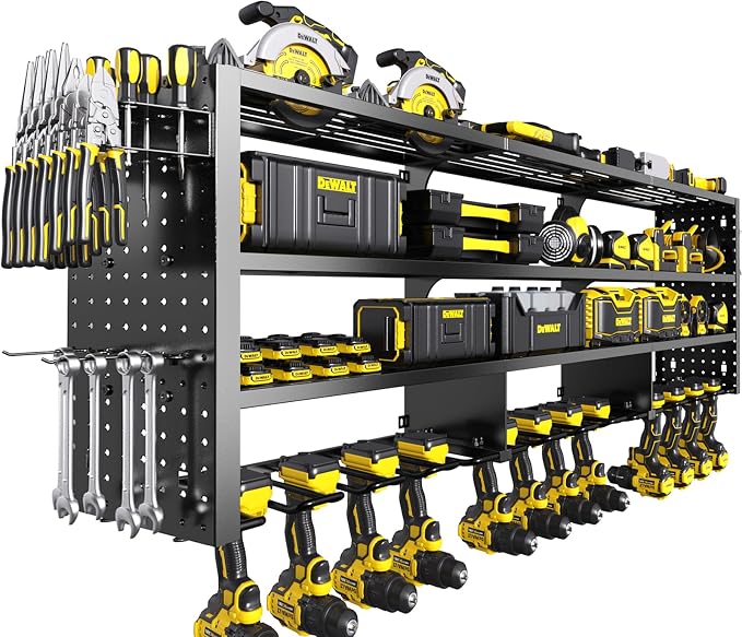Large Power Tool Organizer Wall Mount, 4 Layer 49" W Heavy Duty Metal Tool by Unknown