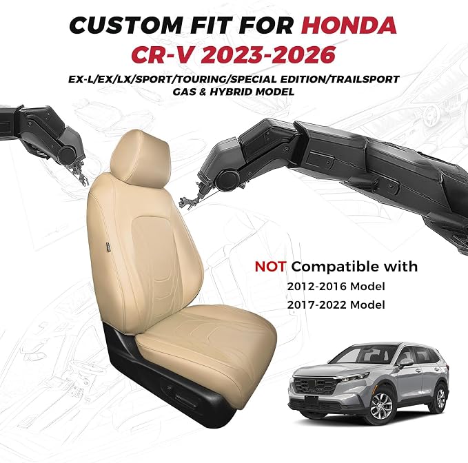 FREESOO Seat Covers for Honda CRV, Custom Fit Car Seat Covers for CRV LX EX - Image 2