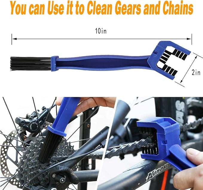 10pcs Bike Cleaning Kit, Bicycle Clean Brush Tool Including Chain Cleaner - Image 3