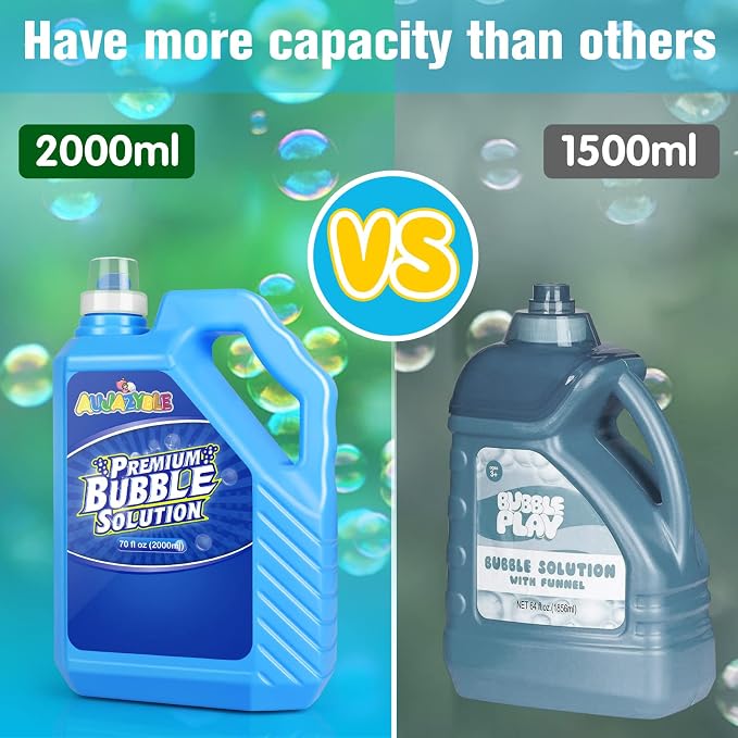 Bubble Solution Refill 70 OZ | Pre-Mix Premium Bubble Refill Solution No - Image 3