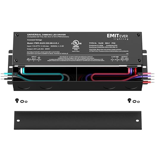 EMITEVER Dimmable Led Driver, 200W AC 110V-277V to DC 24V Transformer, 5-in-1 - Image 2