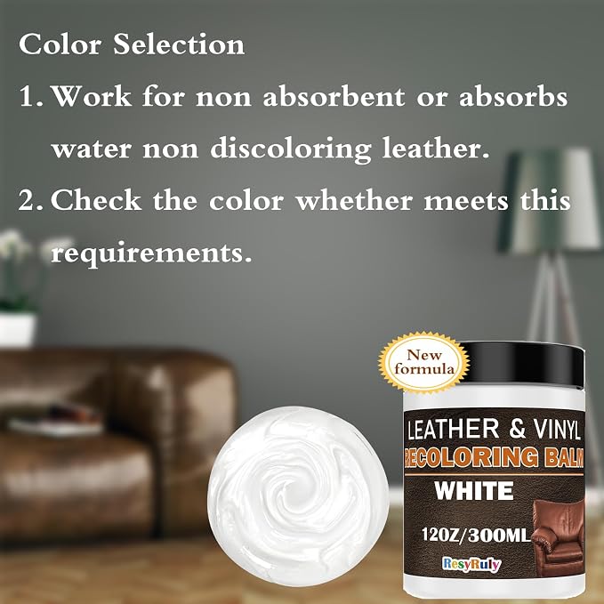 White Leather Repair Kit White Leather Dye Vinyl Paint Cream Purse Boat Seat - Image 6