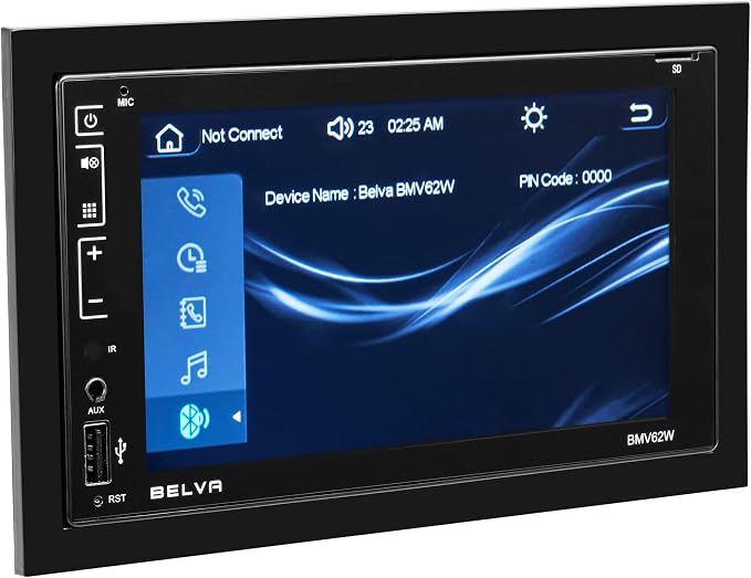 Belva BMV62W 6.2" Double DIN Touchscreen Bluetooth Car Stereo Receiver - Image 4