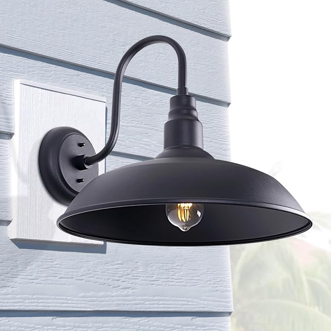 16 Inch Dome Barn Light for Porch, Large Gooseneck Outdoor Light Fixture for - Image 8