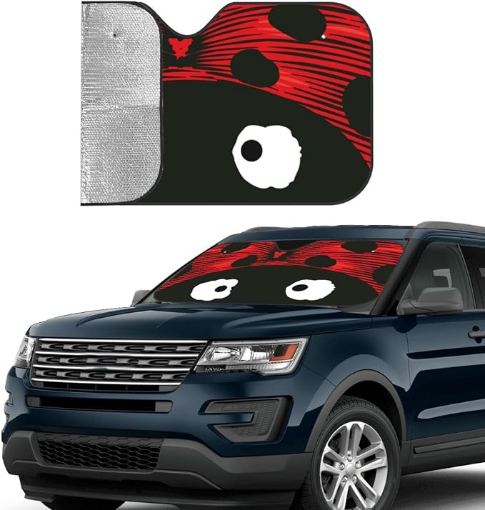Cute Coccinellidae Car Sun Shade Windshield Sunshade Foldable Front Window - Image 3