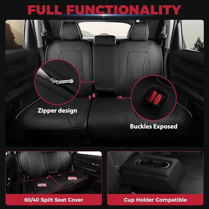 FREESOO Seat Covers for Honda CRV, Custom Fit Car Seat Covers for CRV LX EX - Image 5