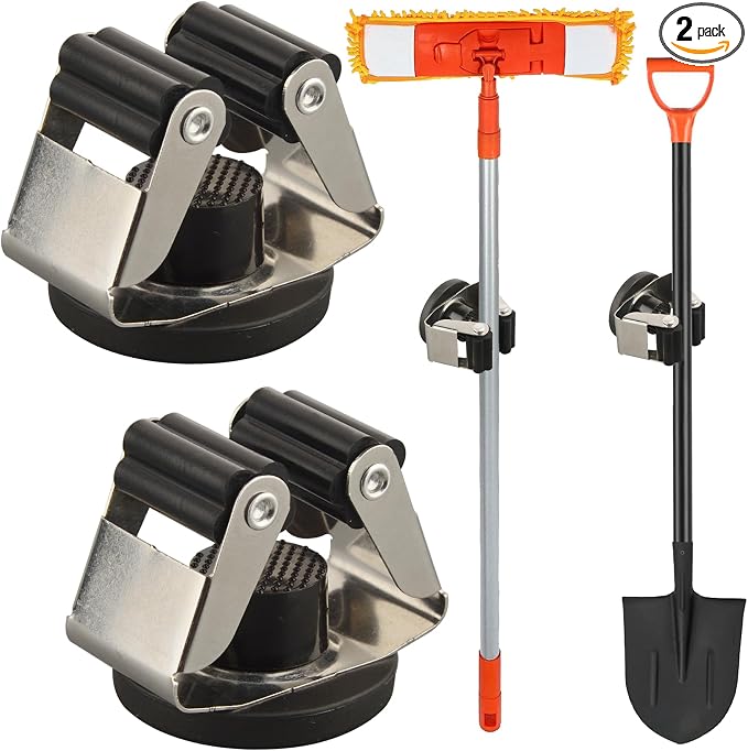 MUTUACTOR Magnetic Broom Holders, 12lbs Heavy Duty Magnetic Tool Holders by MUTUACTOR