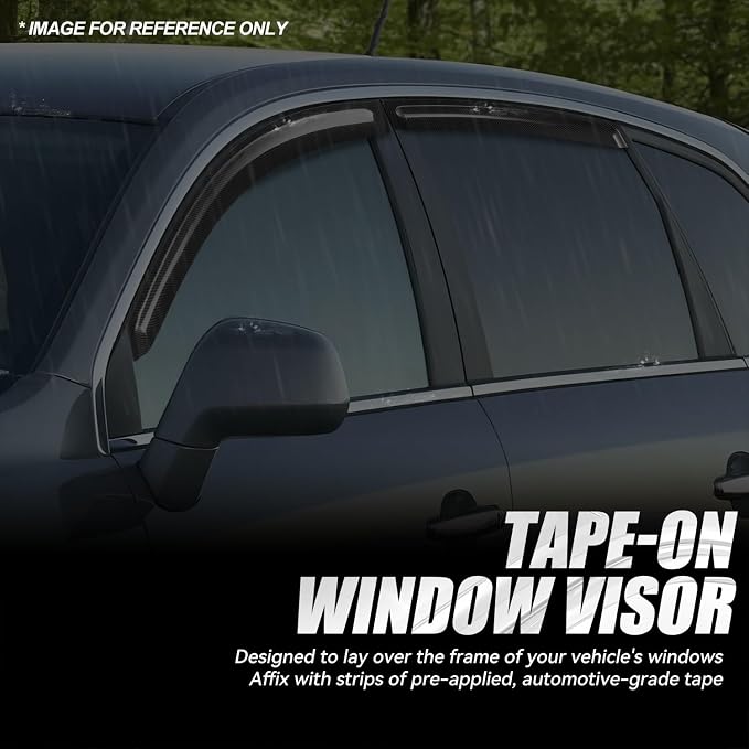 Auto Dynasty 4Pcs Carbon Fiber Pattern Window Visors Compatible - Image 3