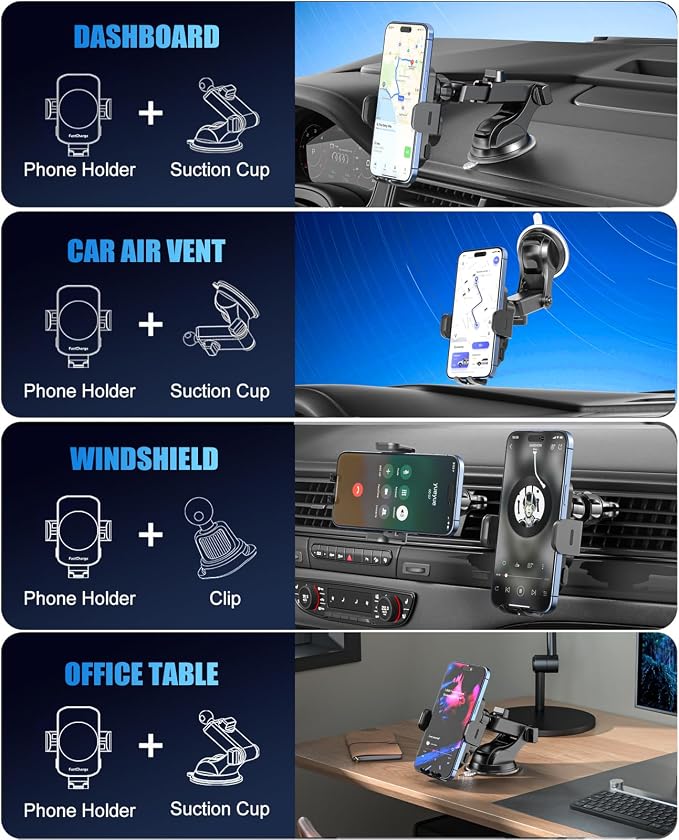 Wireless Car Charger, Fast Charging 15W Auto Clamping Car Charger Phone Holder - Image 4