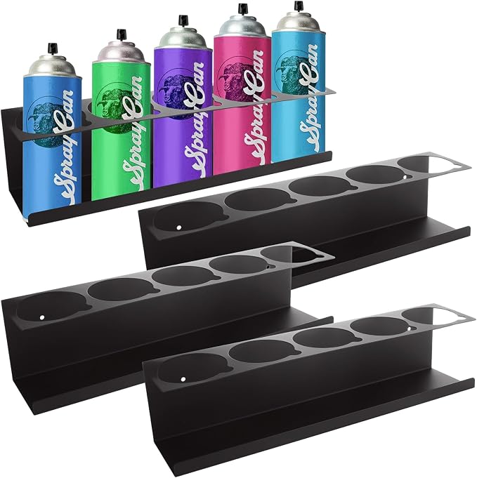 4 Pack Heavy-Duty Aerosol Spray Can Holder, 5 Can Spray Bottle Holder Steel by STARVAST