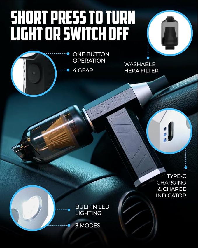 Portable Car Vacuum Cleaner “CrossClean 2-in-1 Vacuum & Air Blower | 120W - Image 6