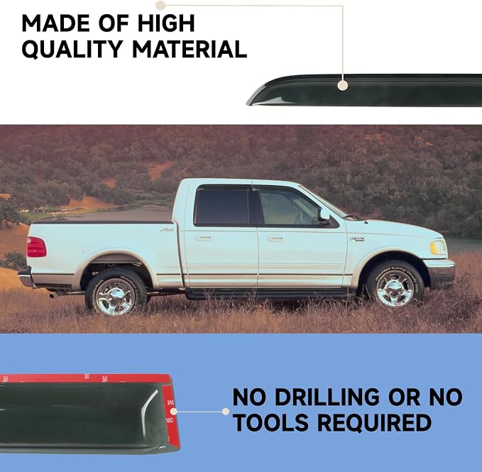 4PCS Window Rain Guards Shield Fit - Image 4