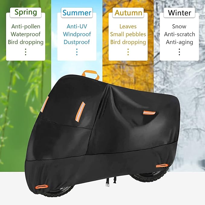 300D Oxford Heavy Duty Motorcycle Cover, Dirt Bike Cover, 104 inch XXL - Image 5