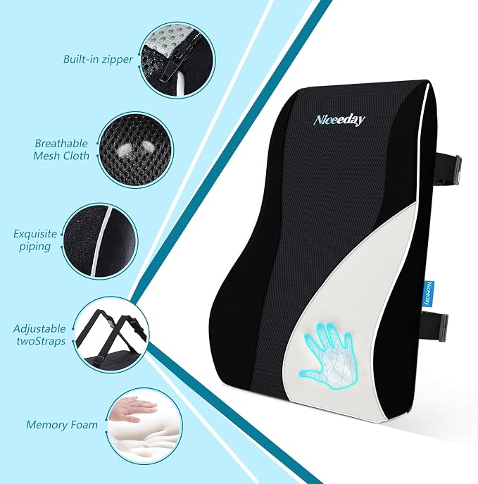 Lumbar Support Pillow for Office Chair Car Back Support Pillow, Memory Foam - Image 5
