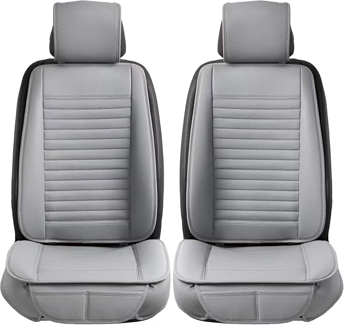 Universal Leather Car Seat Covers Full Set, Car Seat Cushion Covers Protector - Image 2