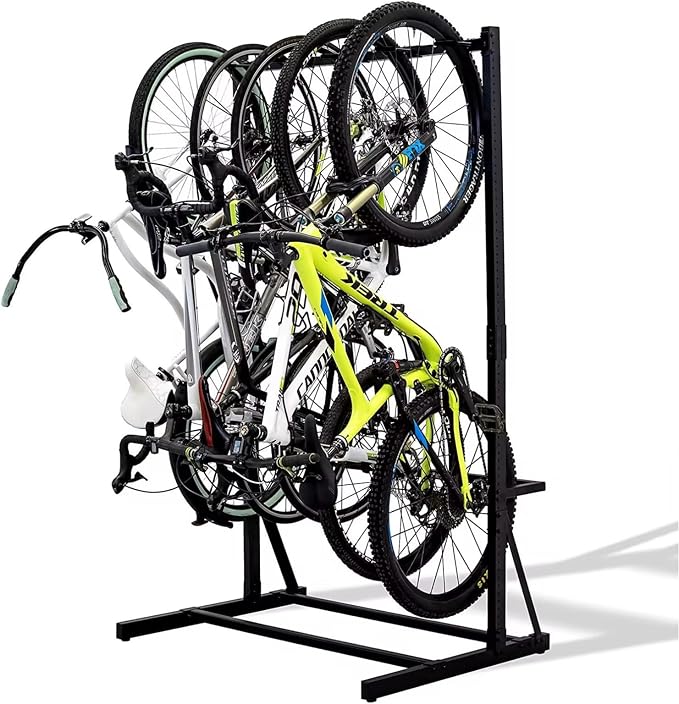 Upright Bike Stand, 5-Bike Stand Rack, Indoor Bike Storage Standing Bike by SANHESHUN