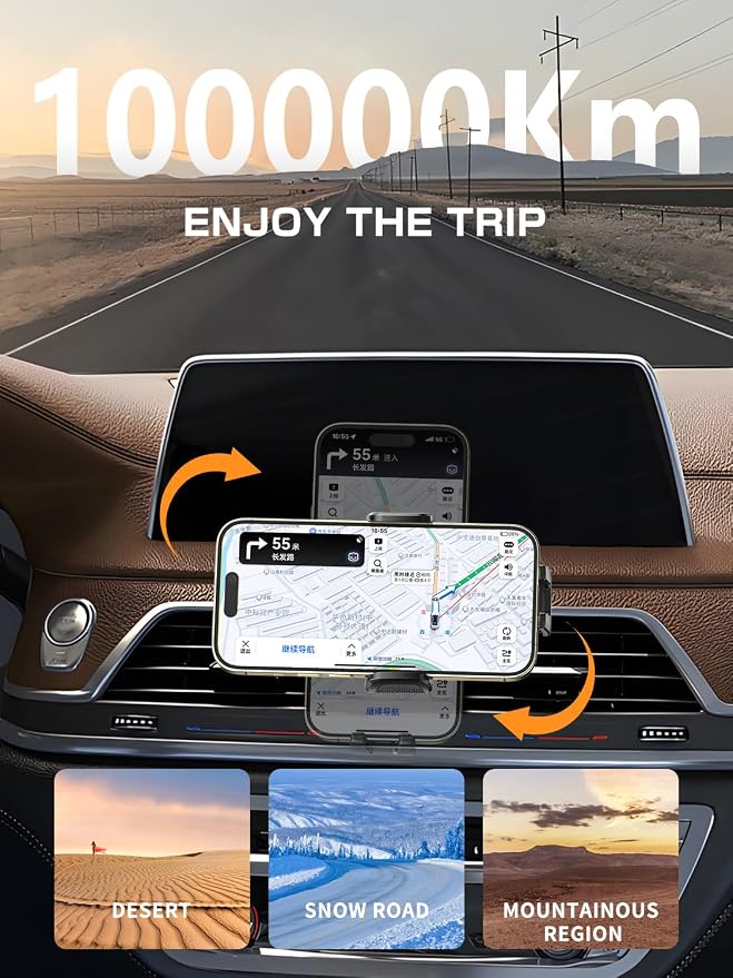Topmake Car Phone Holder Mount, 【2025 Upgrade】 3-in-1 Cell Phone Holder - Image 9