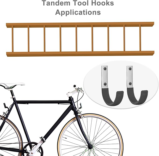 Garage Storage Ladder Hanger 2 Pcs, Upgraded Hose Hanging Hooks, Yard Tool - Image 3