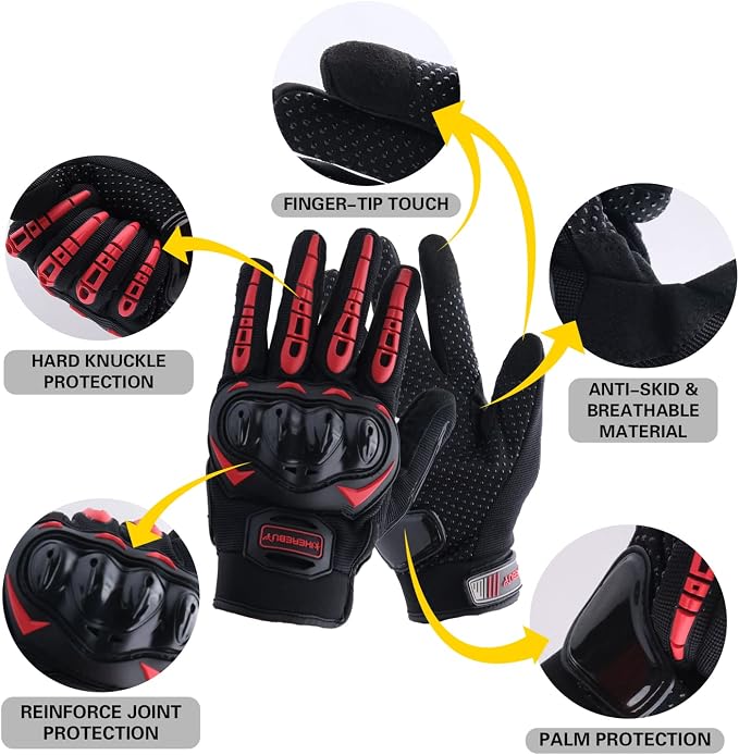 Motorcycle Gloves Touch Screen Full Finger Riding Gloves Knuckle Protection - Image 2