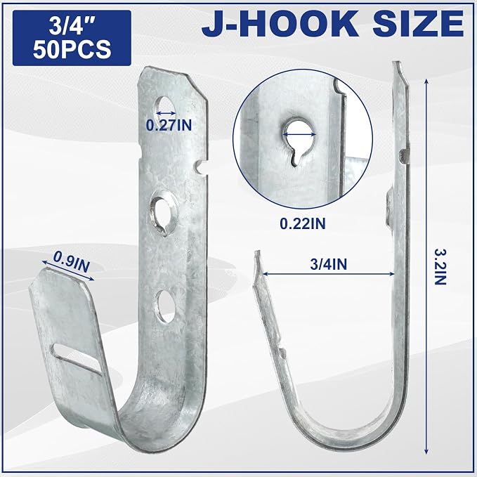 Gisafai Cable Support J Hook, Cable Hooks - Image 2